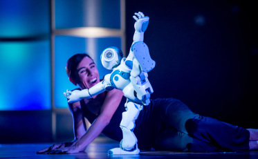 "Planet of the Humans: The Leap to the Top" opened with an excerpt from Blanca Li's hit show "Robot," where the organic and mechanic perform a playful pas de deux.